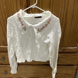 ROMWE Cream Knit Sweater